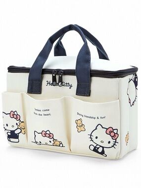 NEW Hello Kitty Multi-Pocket Organizer Tote Bag Zip Top